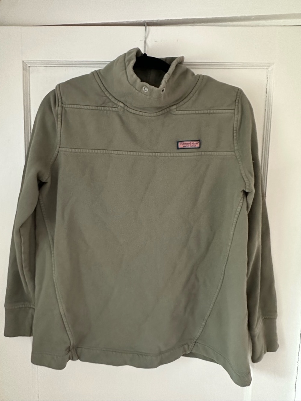Vineyard Vines Olive Green Snap-Detail Pullover